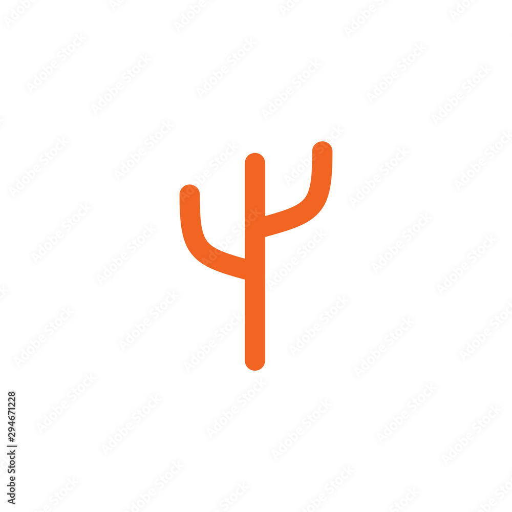 Obraz premium Cactus plant icon logo design vector template