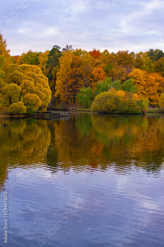 autumn landscape with lake and trees © STOCKIMAGE