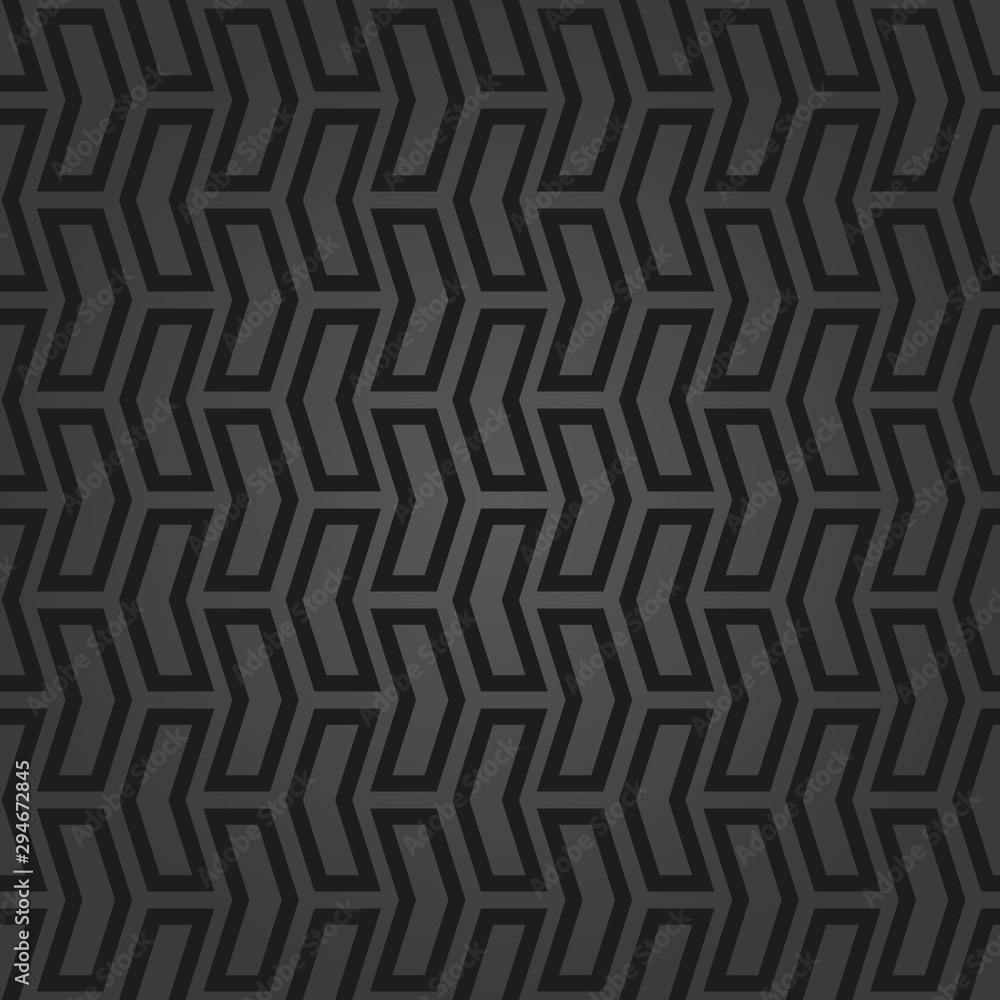 Geometric vector pattern with black arrows. Geometric modern ornament. Seamless abstract background
