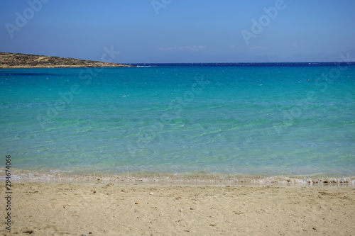 Famous sandy turquoise beach of Pori in Koufonisi island, Small Cyclades, Greece