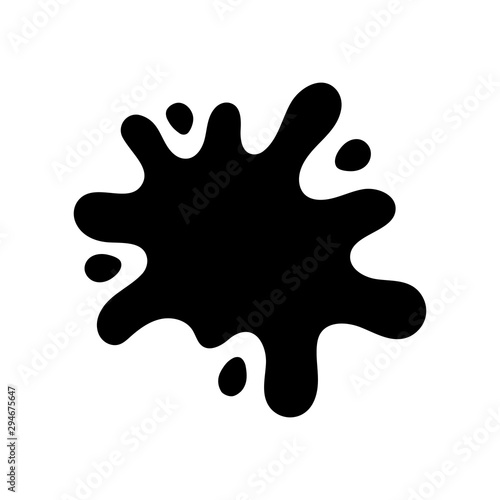 Black paint blots icon. Paint splash monochrome flat symbol. Vector illustration design