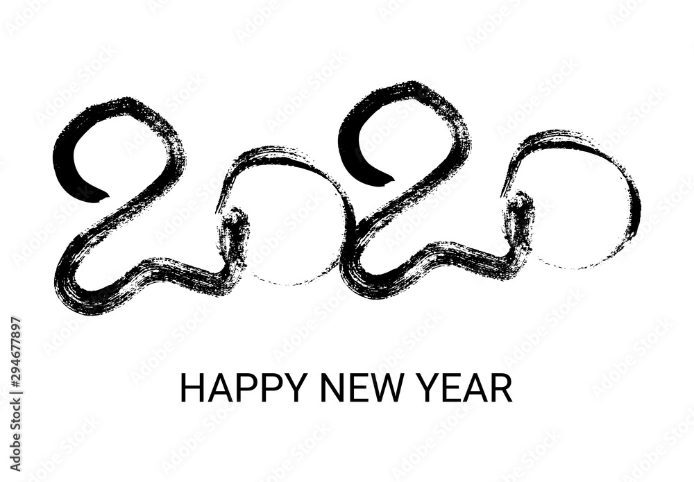 2020 black grunge lettering and hand drawn numbers 2020 black grunge lettering and hand drawn numbers