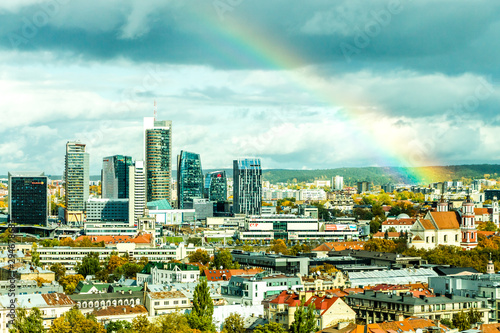 Rainbow over Vilnius  Lithuania  Europe 
