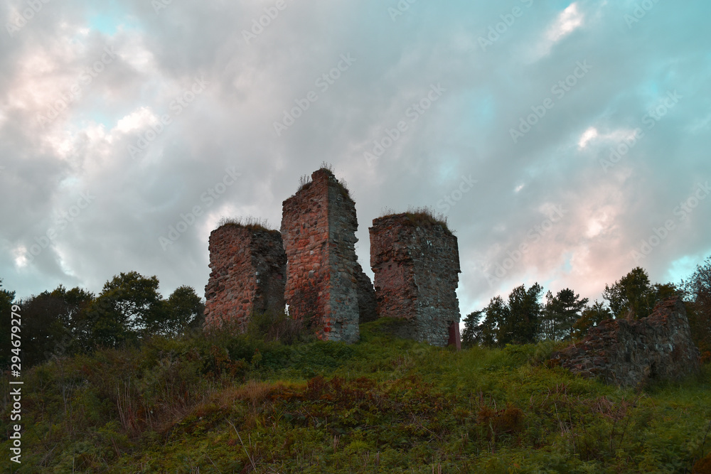 Ruins of Lochore Castle in Fife, Scotland