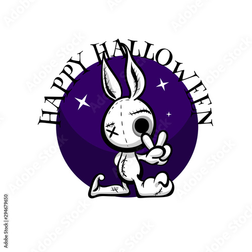 Cute evil rabbit halloween woodoo sewing toy