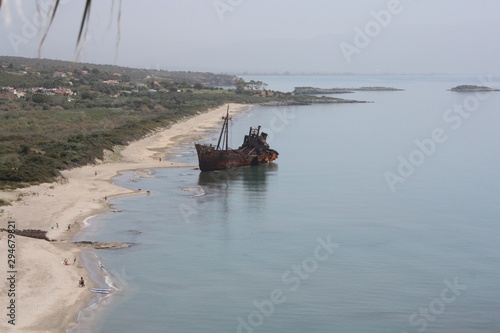Rusty Shipwreck, Mediterranean sea, Peloponnese coast, Greece