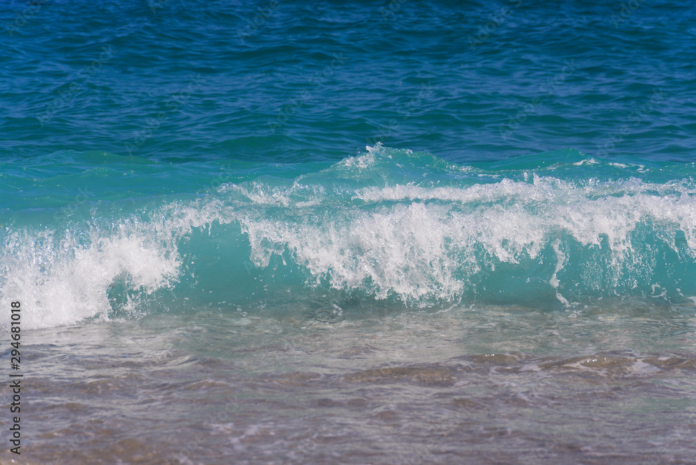 Fototapeta premium Stormy ocean waves, beautiful seascape, big powerful tide