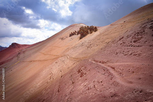 Colourful rock formations in the mineral-rich mountains of Red Valley. Cordillera Vilcanota, Cusco, Peru