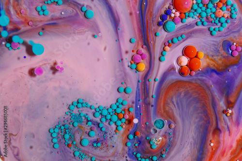 Multicolored blending ink bubbles photo