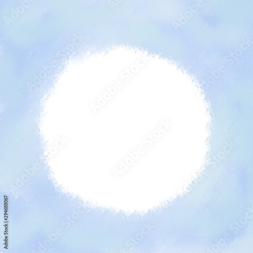 Blue winter Christmas frost snow window painted watercolor texture background with empty space for your text.