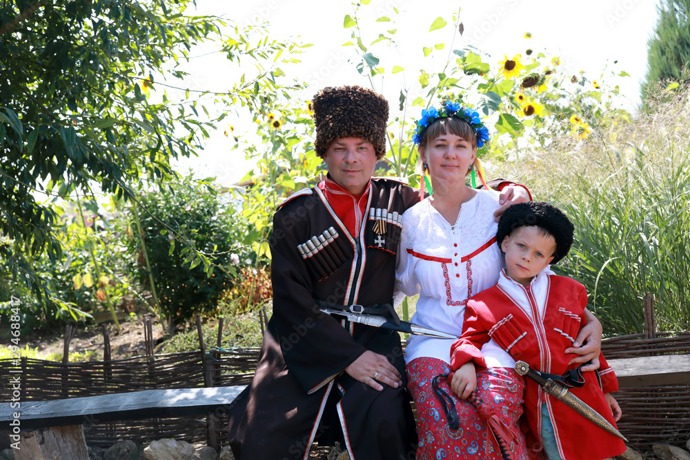 Family in Cossack costumes