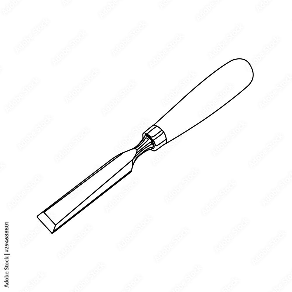 Fototapeta premium chisel contour vector illustration isolated