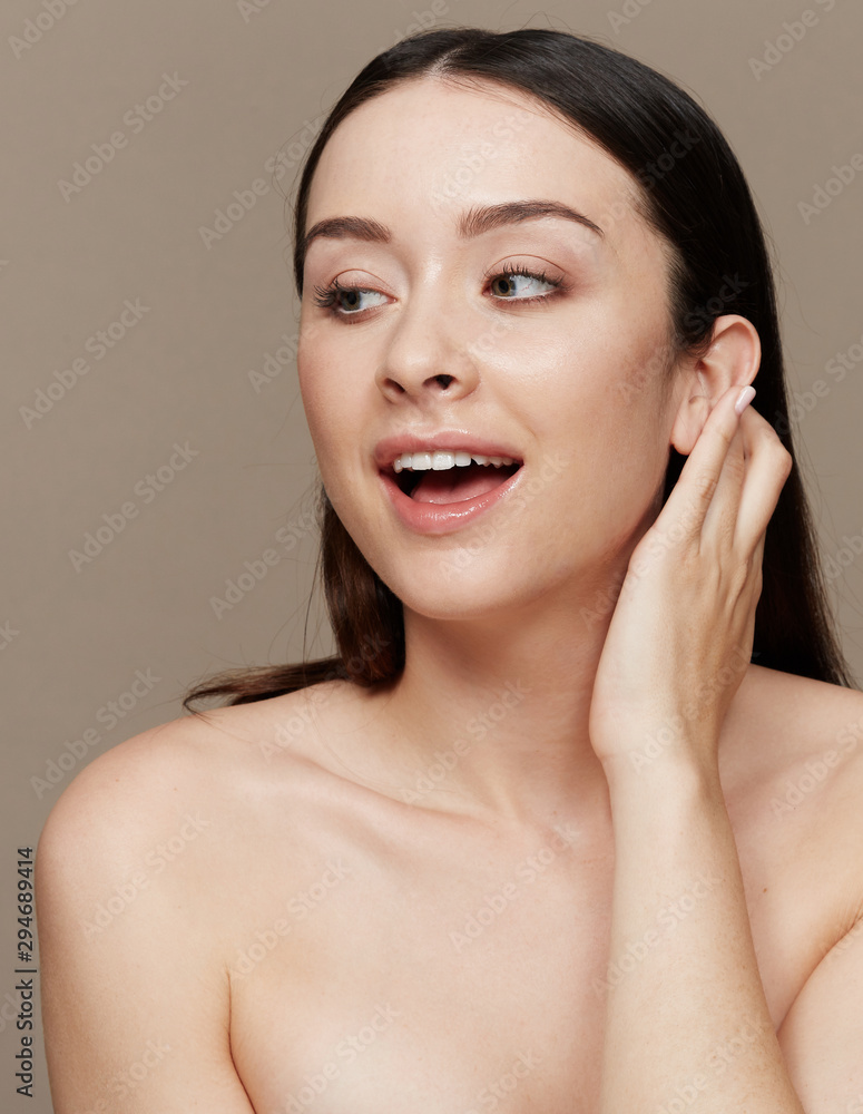 Beautiful nude woman skin portrait Beautiful nude woman skin portrait