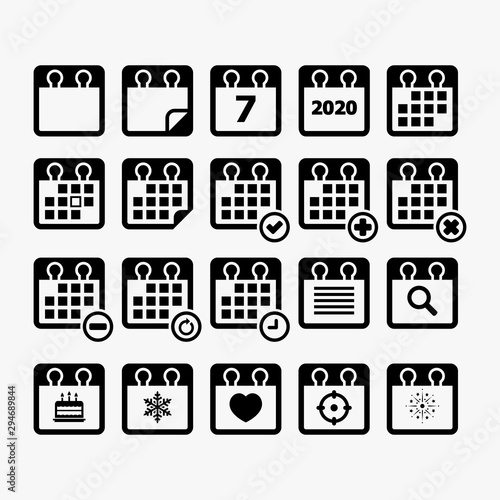 Calendar icon set