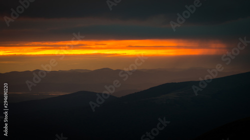 Splendis sunrise in the mountains. Bieszczady Mountains. Poland © Szymon Bartosz