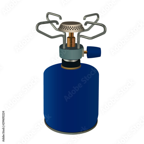 gas burner portable realistic vector illustration