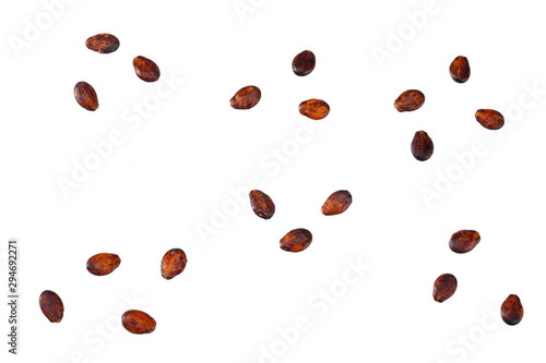 watermelon seed isolated on white background. top view