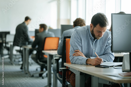 Businessman Working at Open Space Office