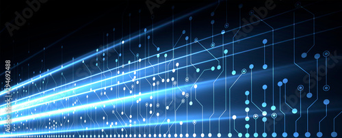 Abstract circuit board futuristic technology processing background