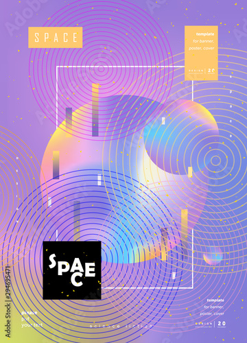 science fiction, futuristic abstract poster "space", fantastic gradient background for magazine cover or brochure, vector illustration of cosmos