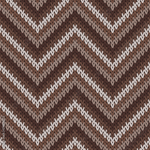 Natural zigzag chevron stripes knitted texture 