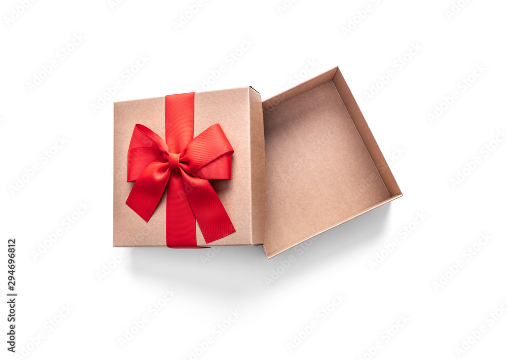 Golden gift box with ribbon isolated on a white. Golden gift box with ribbon isolated on a white.