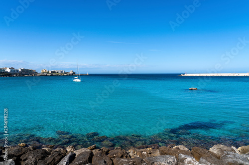 Beautiful Otranto bay, famous Italian city in Salento, Puglia. the beautiful beach bay of Otranto in Italy © Ihor