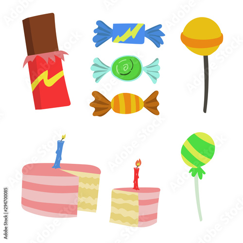 Set of Sweets and Desserts