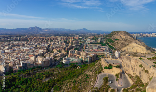 Alicante, Spain. View from the Fortress of Santa Barbara. Cityscape.