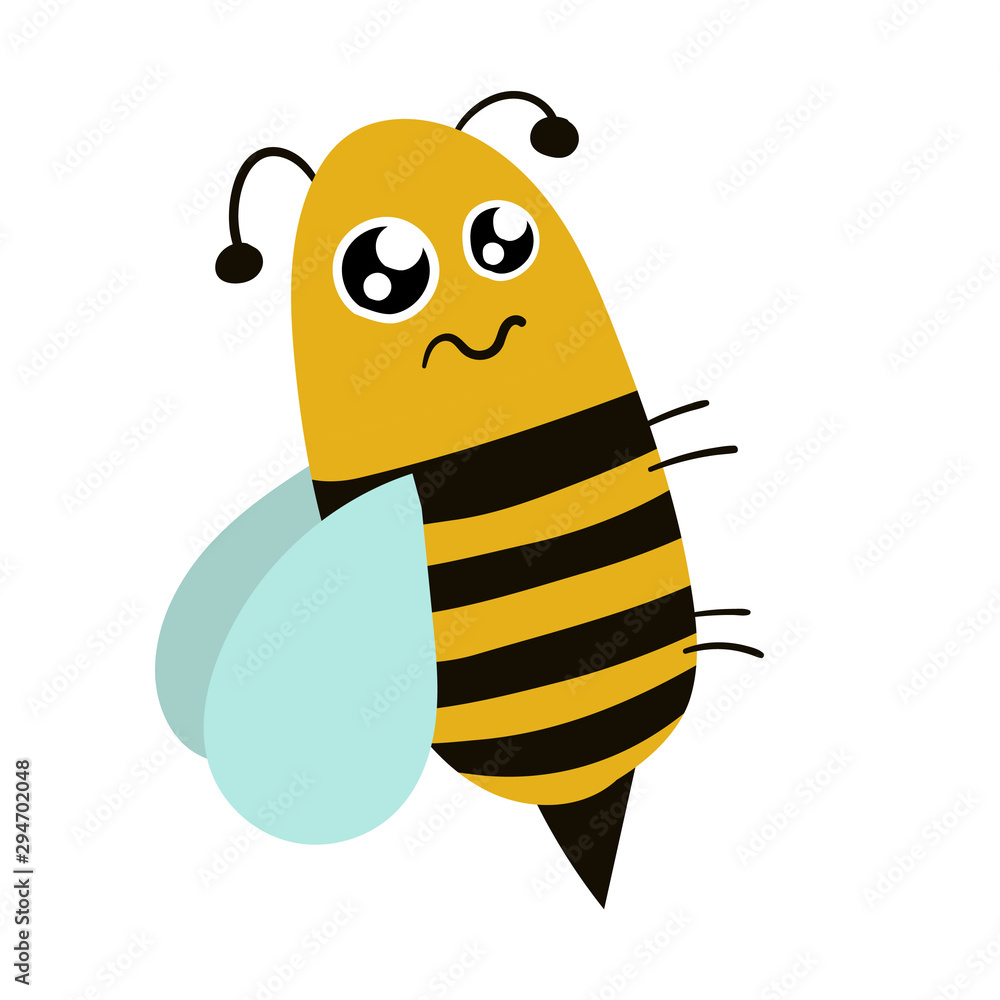 Cute bee draw Stock Illustration | Adobe Stock