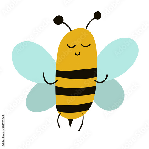 Canvastavla Cute bee draw