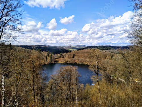Very natural view of the lake in Vulkaneifel Drei Maare Eifel Germany