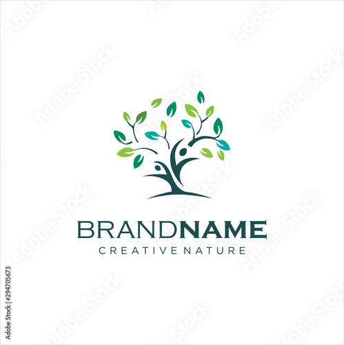 Human Tree Logo Design. Healthy People Tree Logo. People Tree Logo stock vector. Illustration of human
