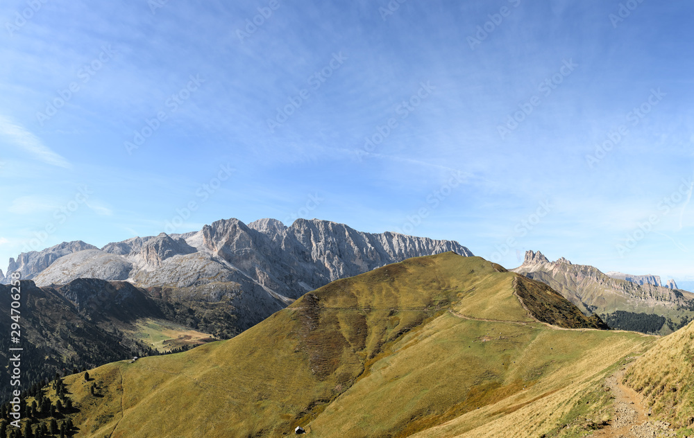 Mountainous trail in Dolomites, Italy