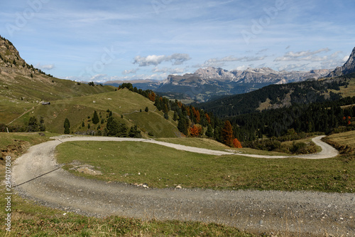 Mountainous trail in Dolomites, Italy