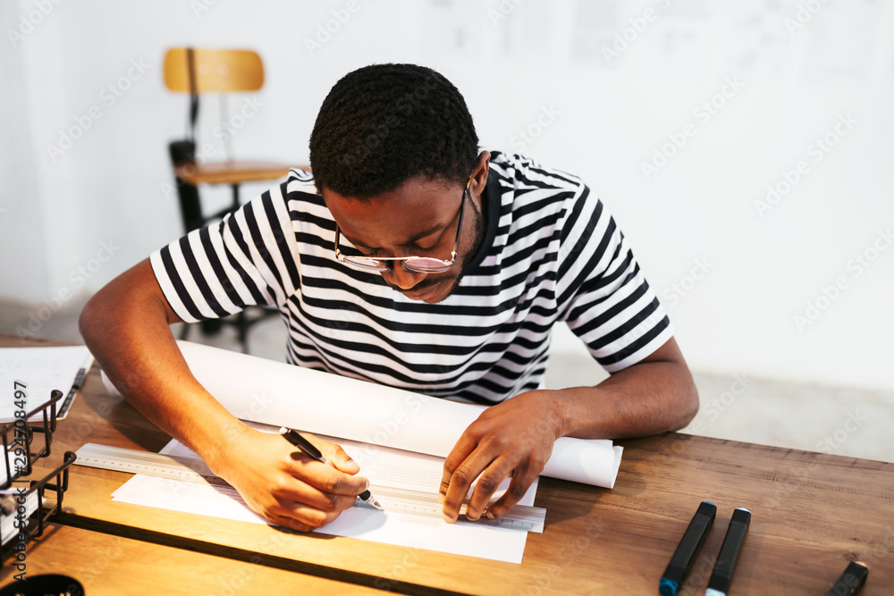 Designer working on the new project.