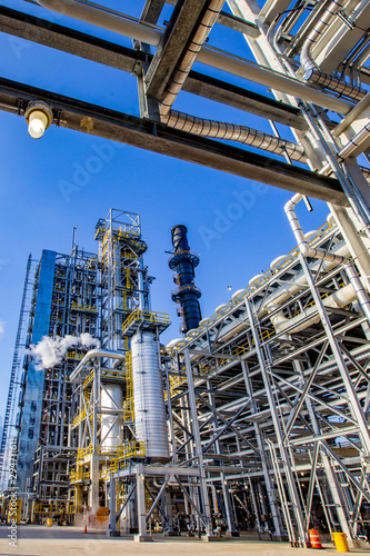 Refining facility against blue sky