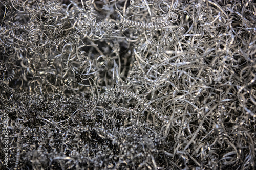 Steel shavings in machine shop
