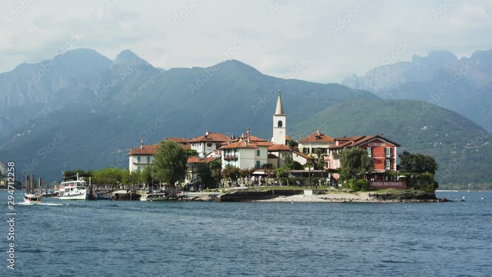 Approaching Isola Superiore dei Pescatori on Lake Maggiore aboard a local boat Approaching Isola Superiore dei Pescatori on Lake Maggiore aboard a local boat