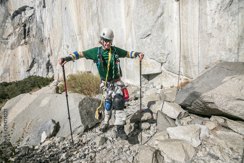 Adaptive climber gets ready to climb el Capitan