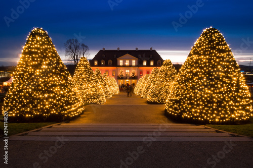 Weihnachtsbeleuchtung Schloß Wackerbarth