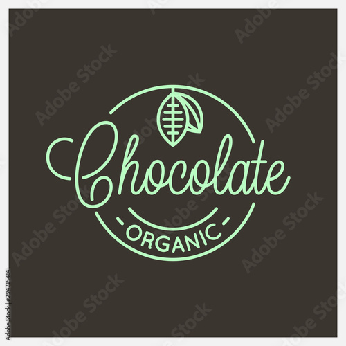 Chocolate swirl logo. Round linear of cocoa bean