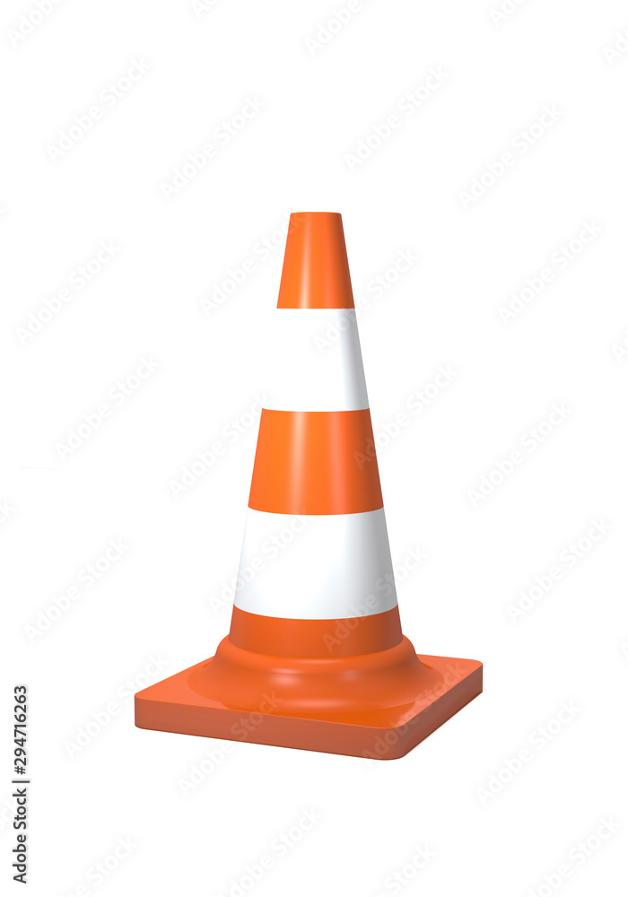 Traffic cone on a white background (3d illustration). Traffic cone on a white background (3d illustration).