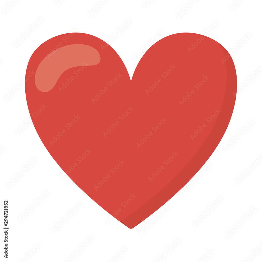 red love heart white background