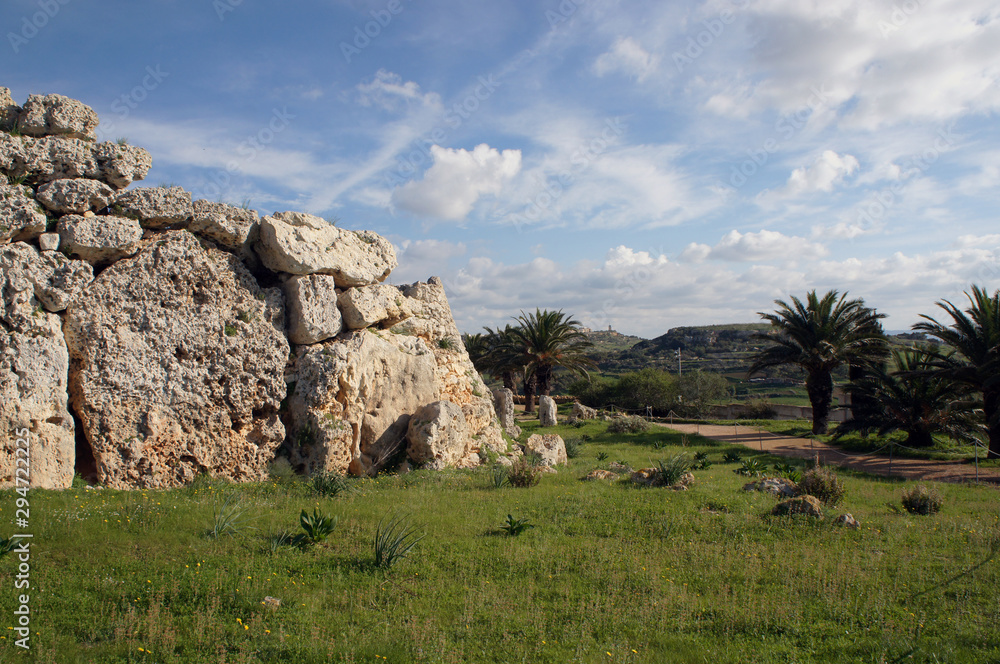 Ancient Megalithic temples in Ggantija, Gozo, Malta - UNESCO listed archeological site Ancient Megalithic temples in Ggantija, Gozo, Malta - UNESCO listed archeological site