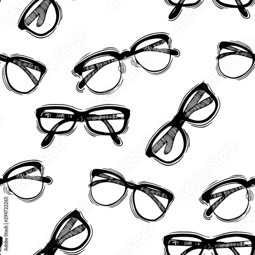 Modern glasses icon isolated on white background vector illustration of elegance spectacles in black frame, eyeglasses with lense, eyewear model