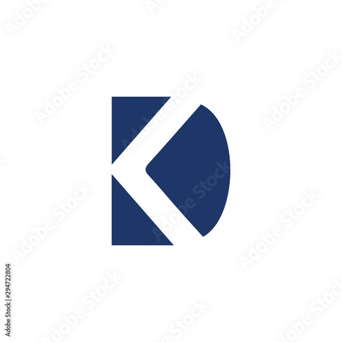  KD logo or DK logo initial letter design template.