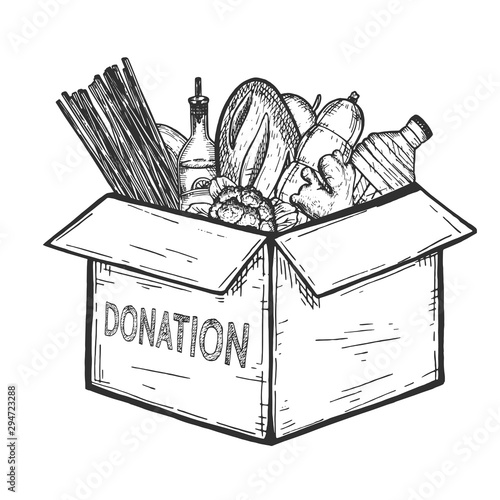 Donation food box for needy people