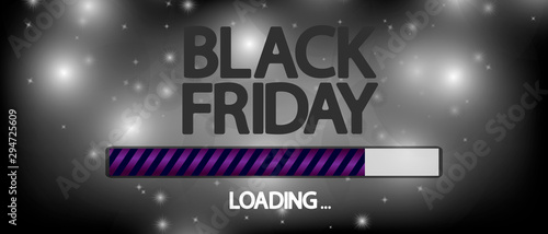 Black Friday Sale, progress loading bar design template, vector illustration