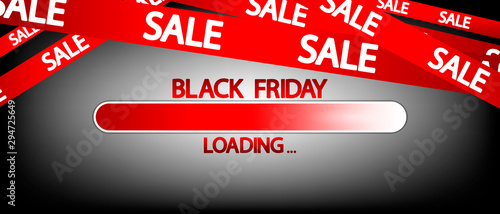 Black Friday Sale, progress loading bar design template, vector illustration